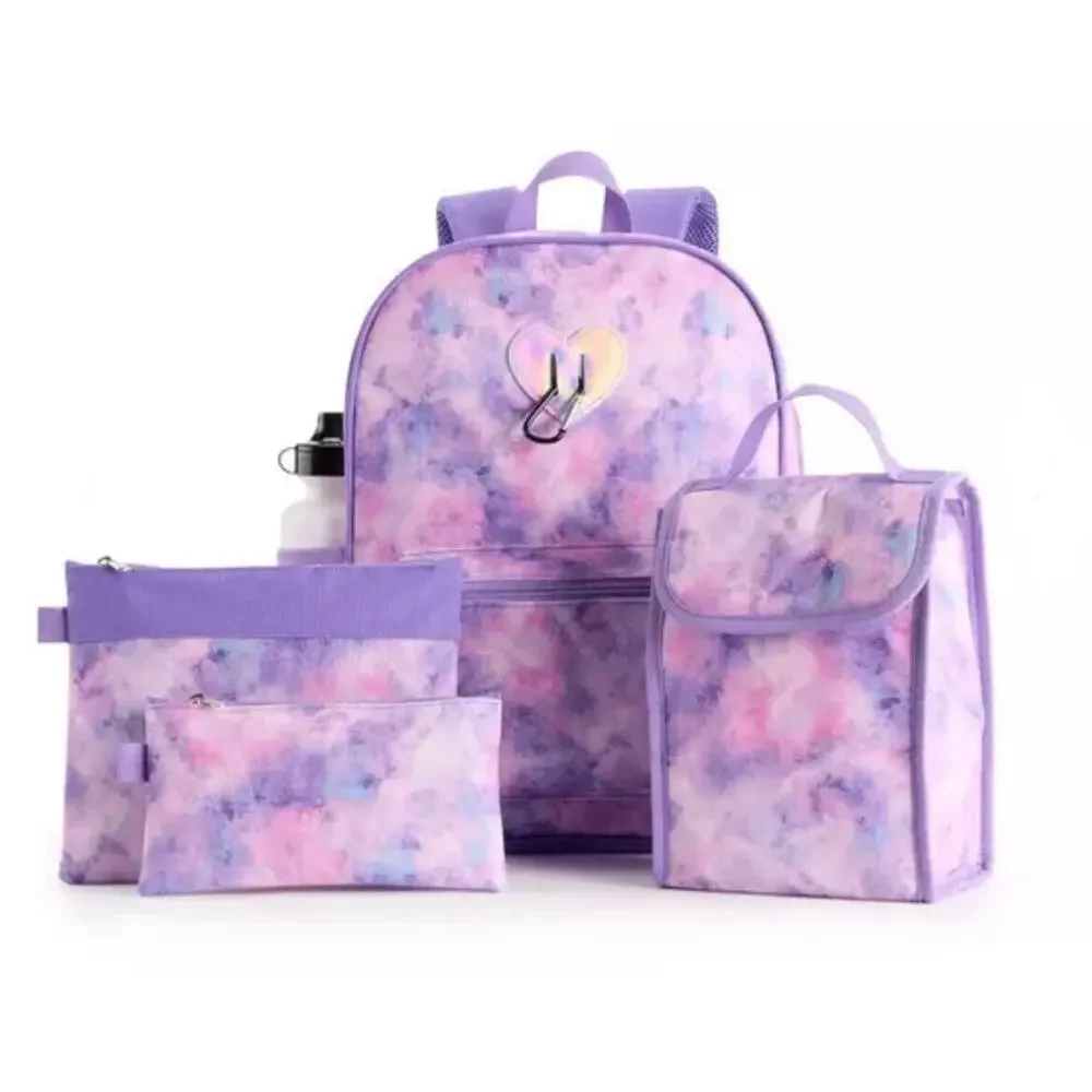 Purple Tie‎ Dye Print Backpack 6-Piece Set - School Backpack NEW
